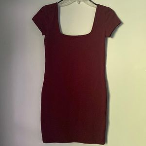 Burgundy Bodycon/mini dress.
